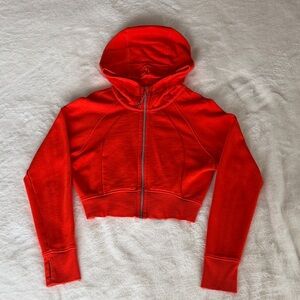 lululemon athletica Vibrant Orange Cropped Scuba Zip-Up Jacket